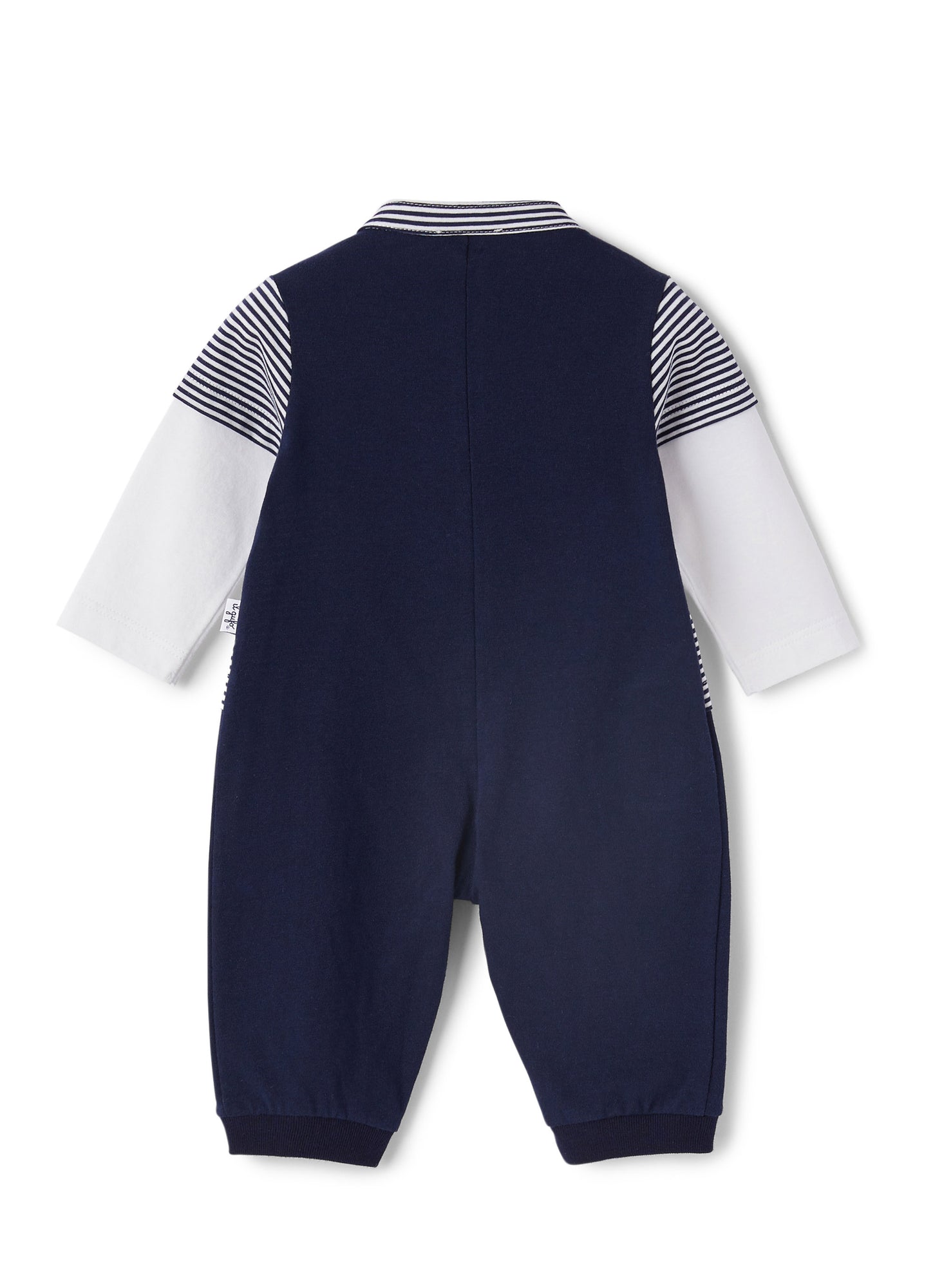Fake Two-Pieces Jersey Onesie | Blue