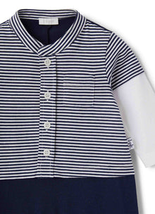 Fake Two-Pieces Jersey Onesie | Blue