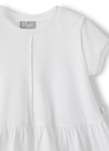 Trapeze T-Shirt with Flounce | White