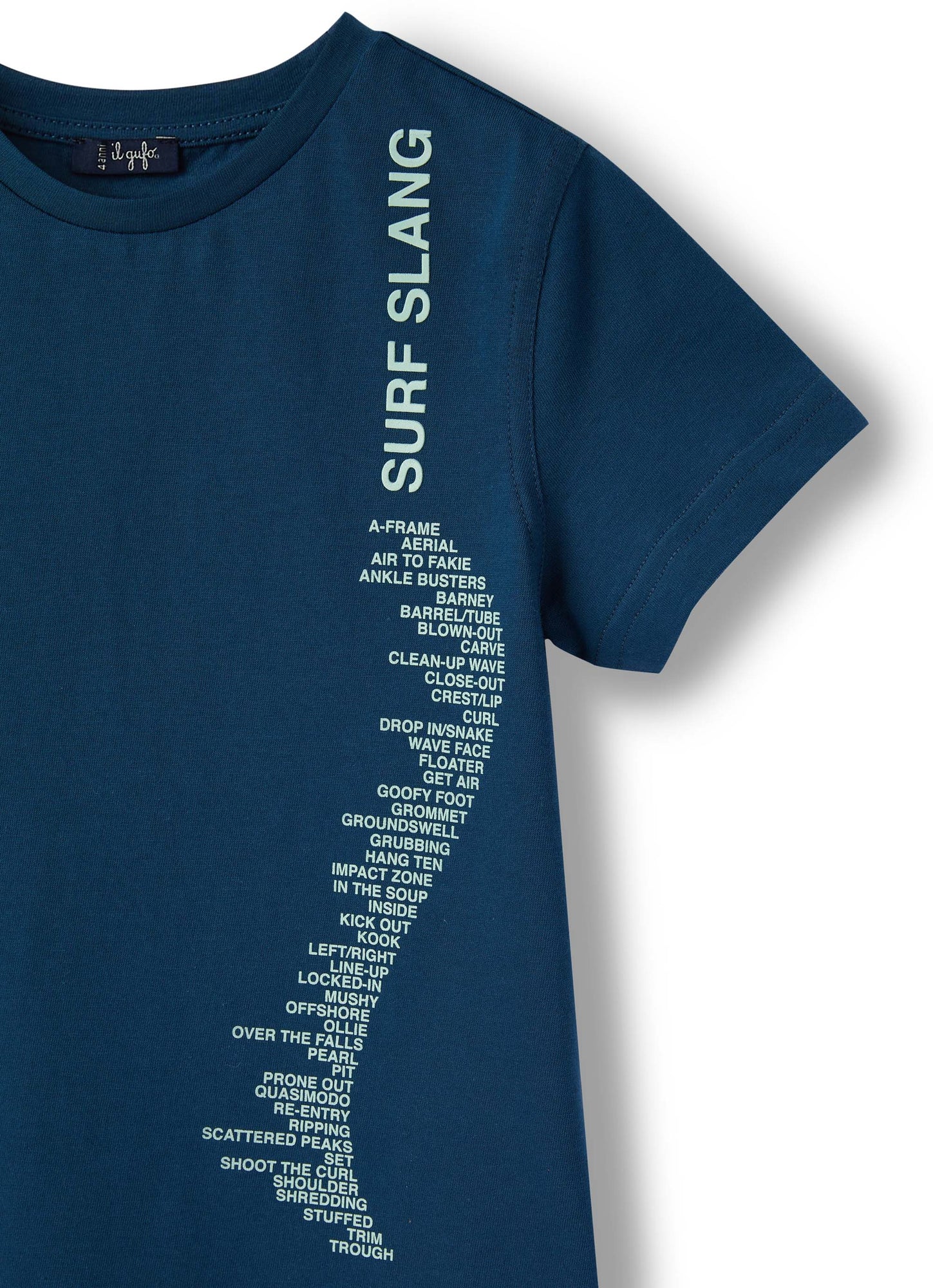 Short Sleeve T-Shirt with Rubberized Print | Baia/Acquamarina