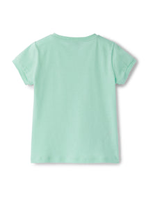 Short Sleeve T-Shirt with Aloha Print | Lake/Snow White