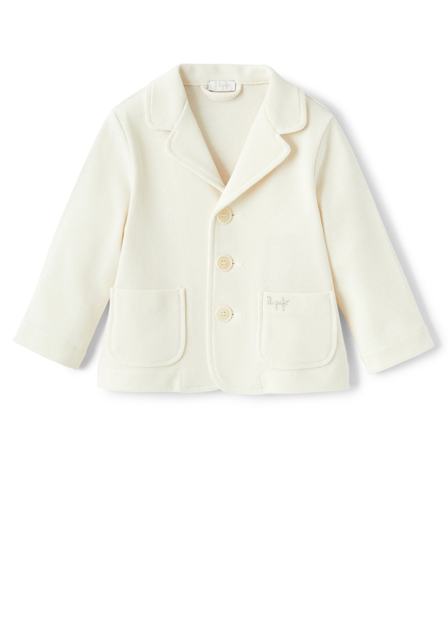 Piquet Cotton Blazer | Shell White