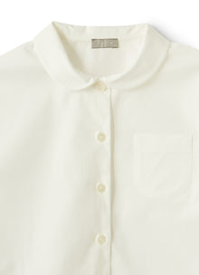 Cotton Shirt with Breast Pocket | White