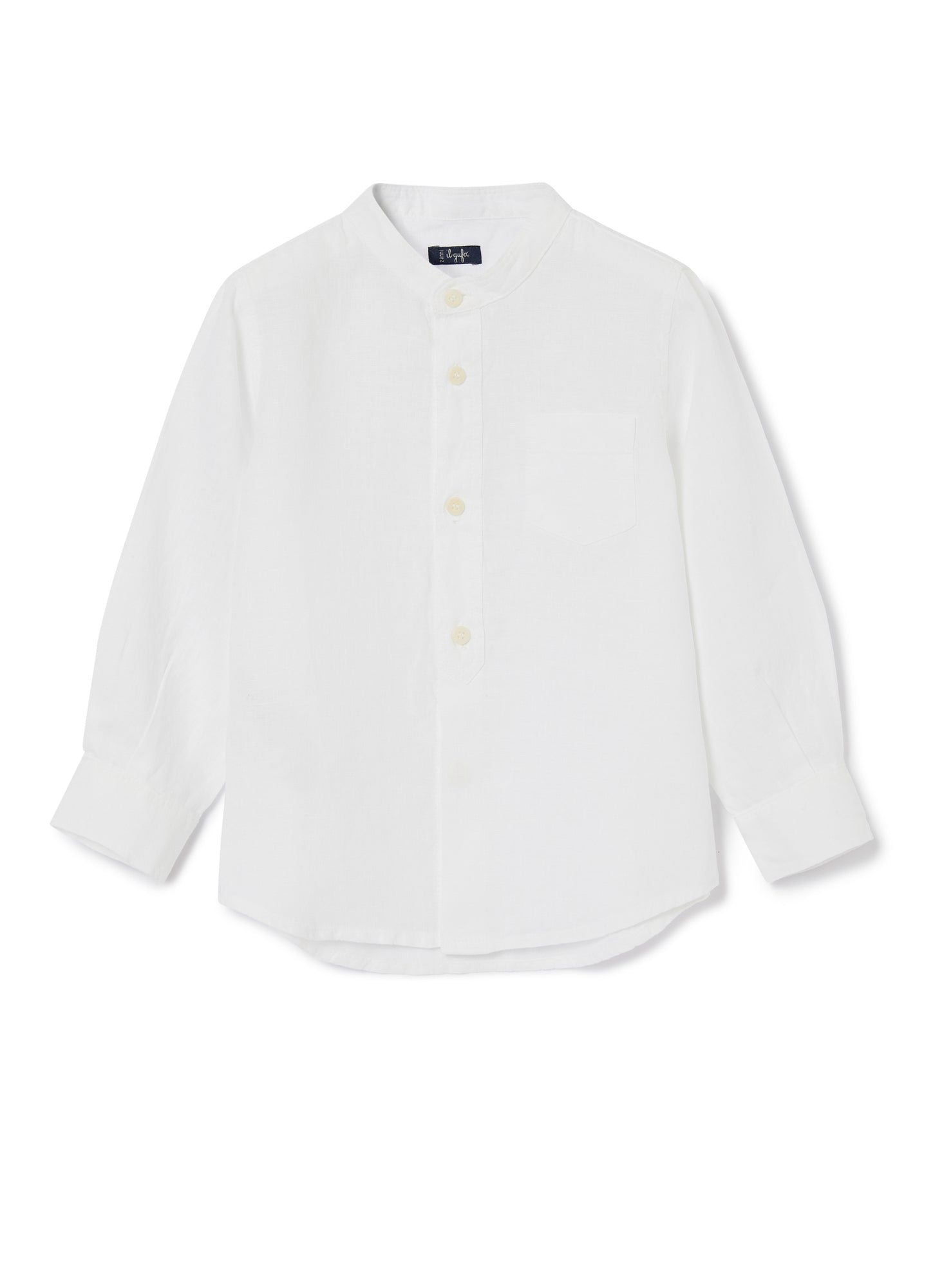 100% Linen Korean Shirt | White