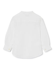 100% Linen Korean Shirt | White