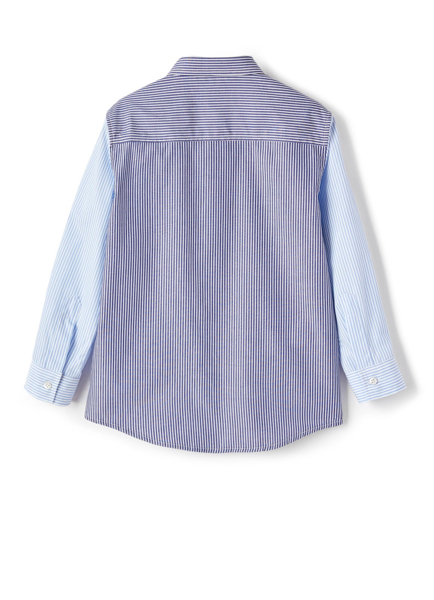 Striped Patchwork Design Shirt | Blue Denim/Avio
