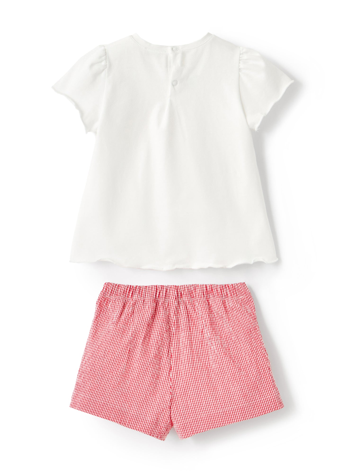 Micro Vichy Check Suit | White/Strawberry Red