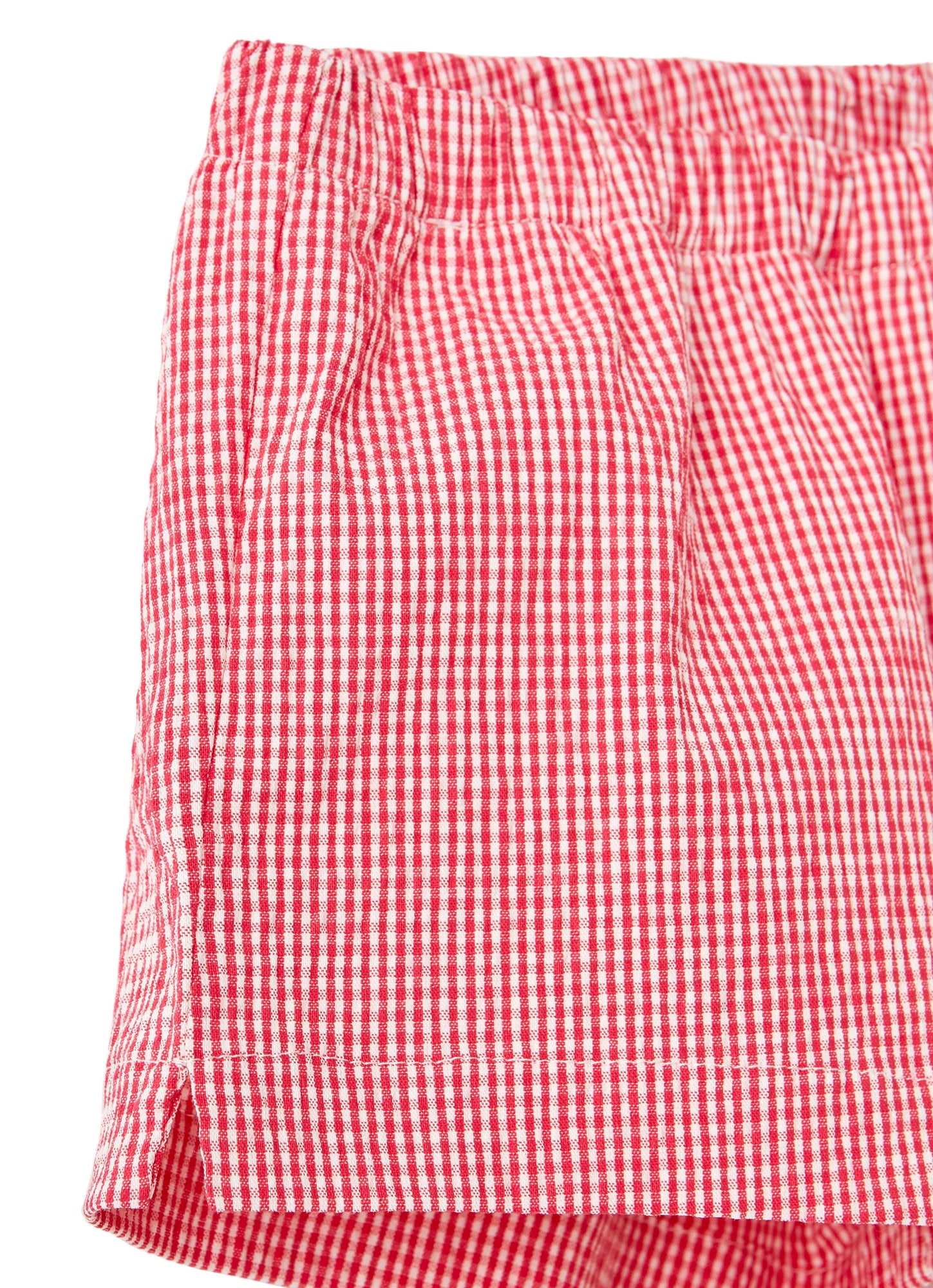 Micro Vichy Check Suit | White/Strawberry Red