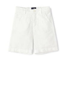 100% Linen Bermuda Shorts | White