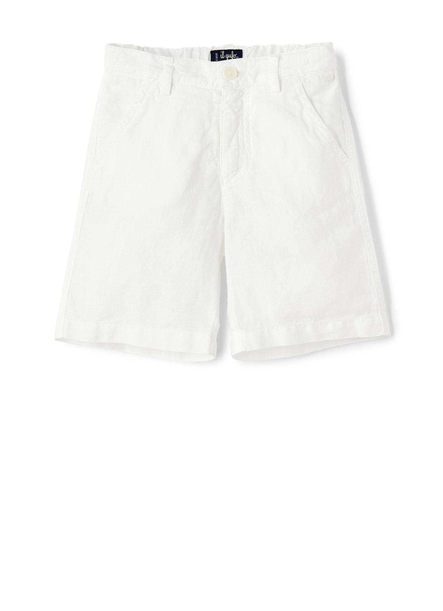 100% Linen Bermuda Shorts | White