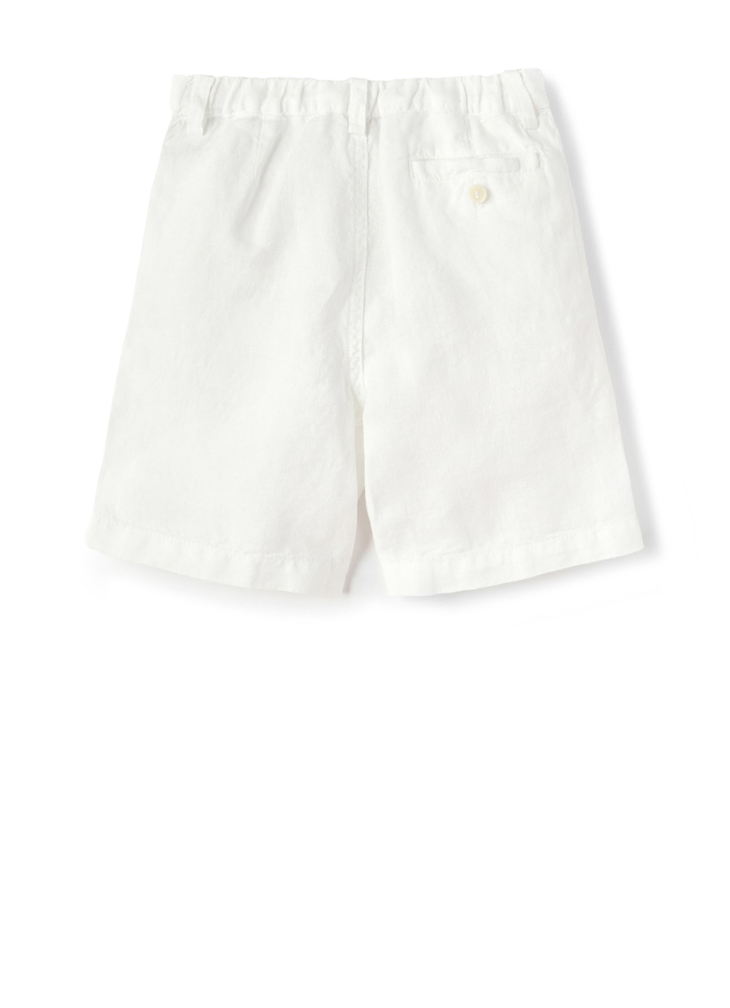 100% Linen Bermuda Shorts | White