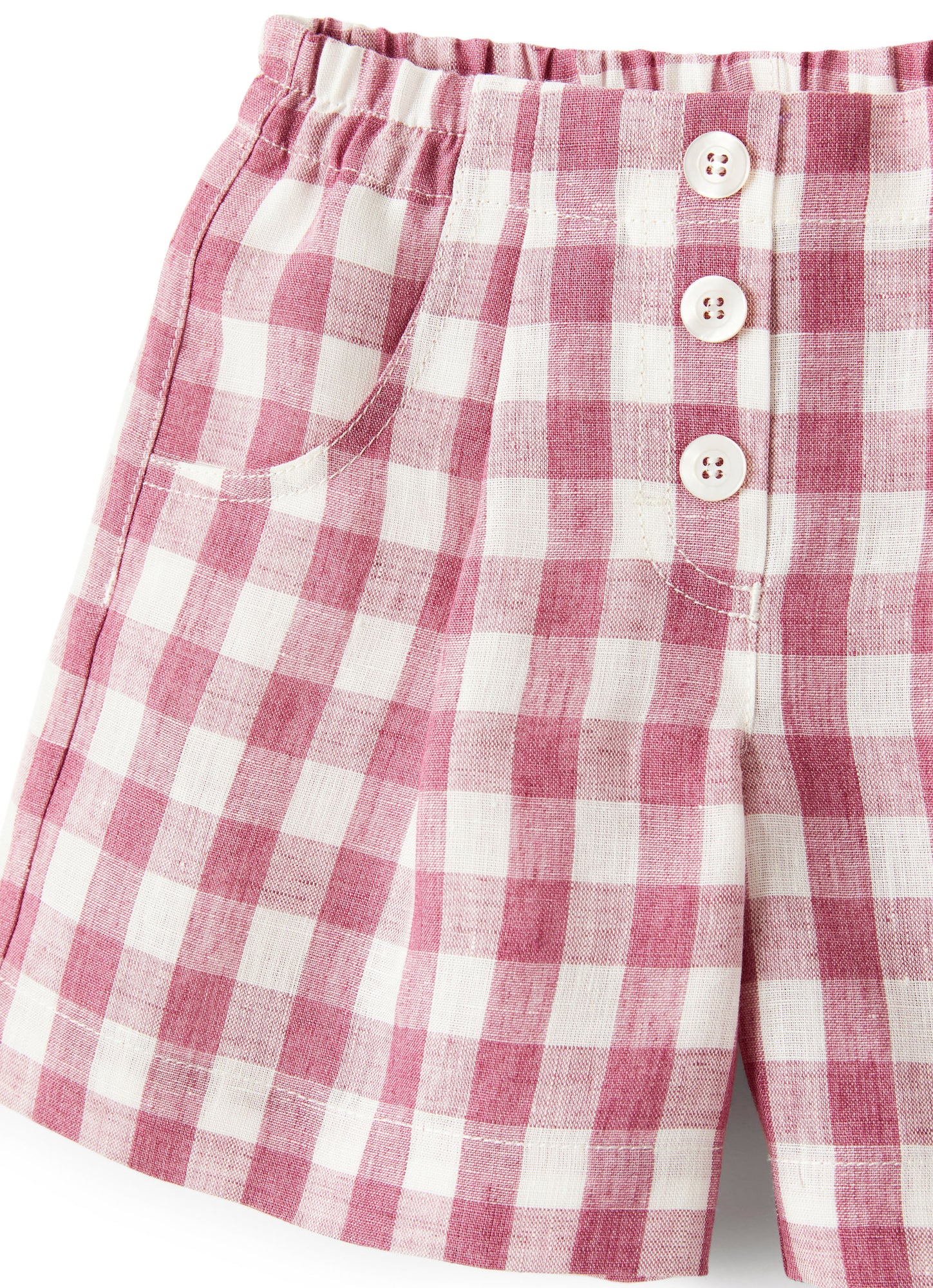 Checked Linen Bermuda Shorts | Rosa Antico