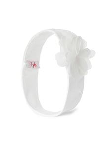 Baby Girl Headband with Flower | Milk/White