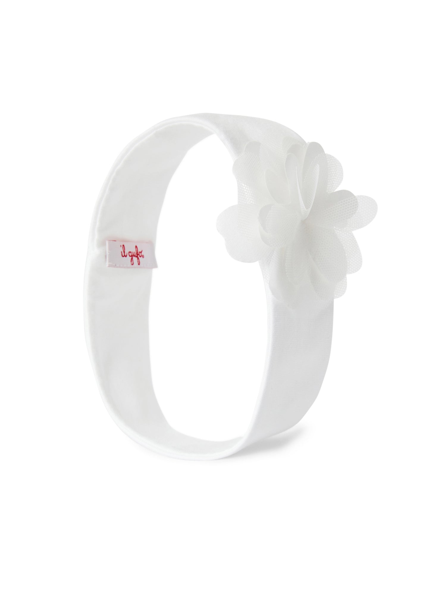 Baby Girl Headband with Flower | Milk/White