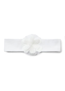 Baby Girl Headband with Flower | Milk/White