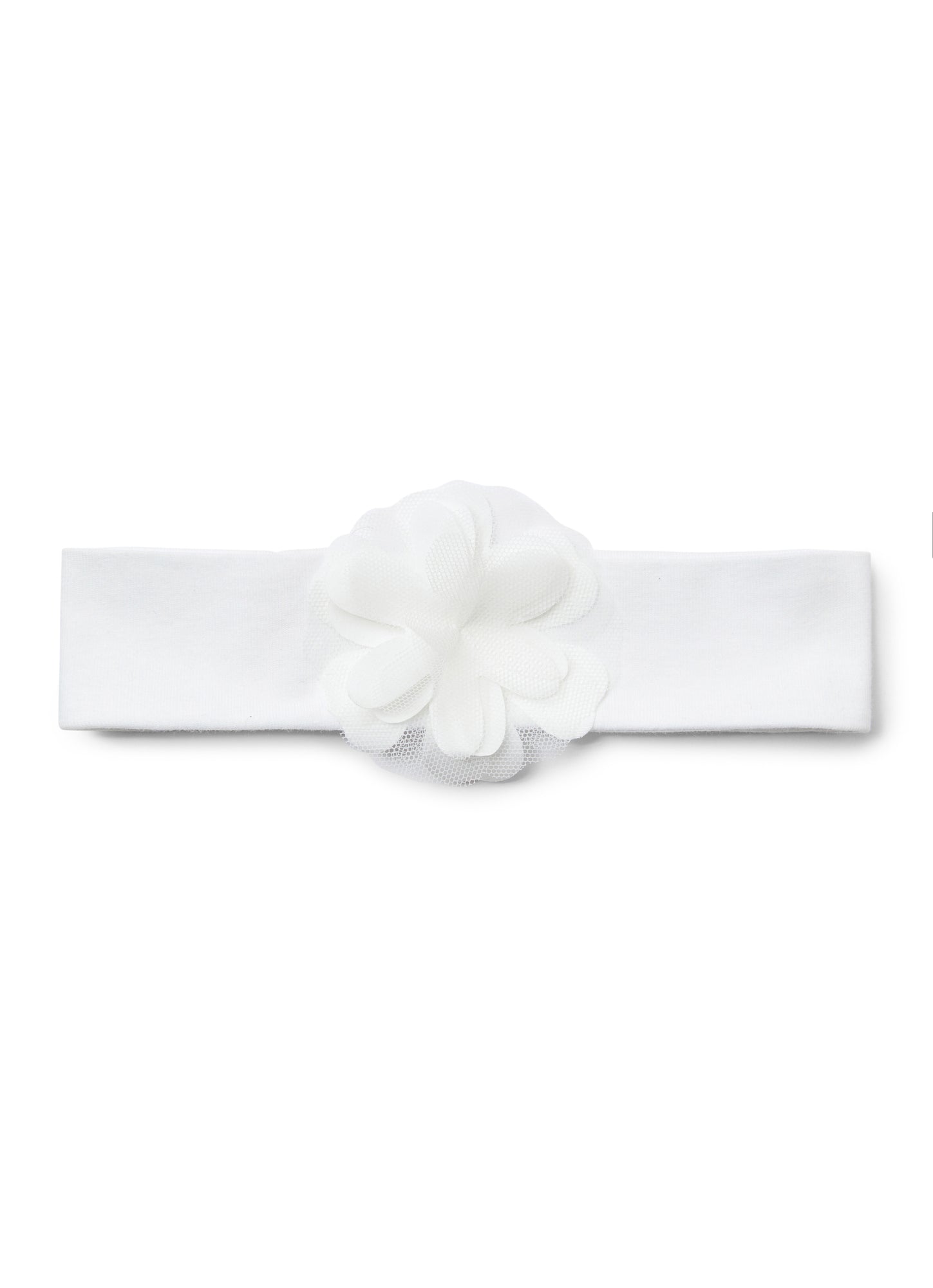 Baby Girl Headband with Flower | Milk/White