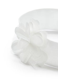 Baby Girl Headband with Flower | Milk/White