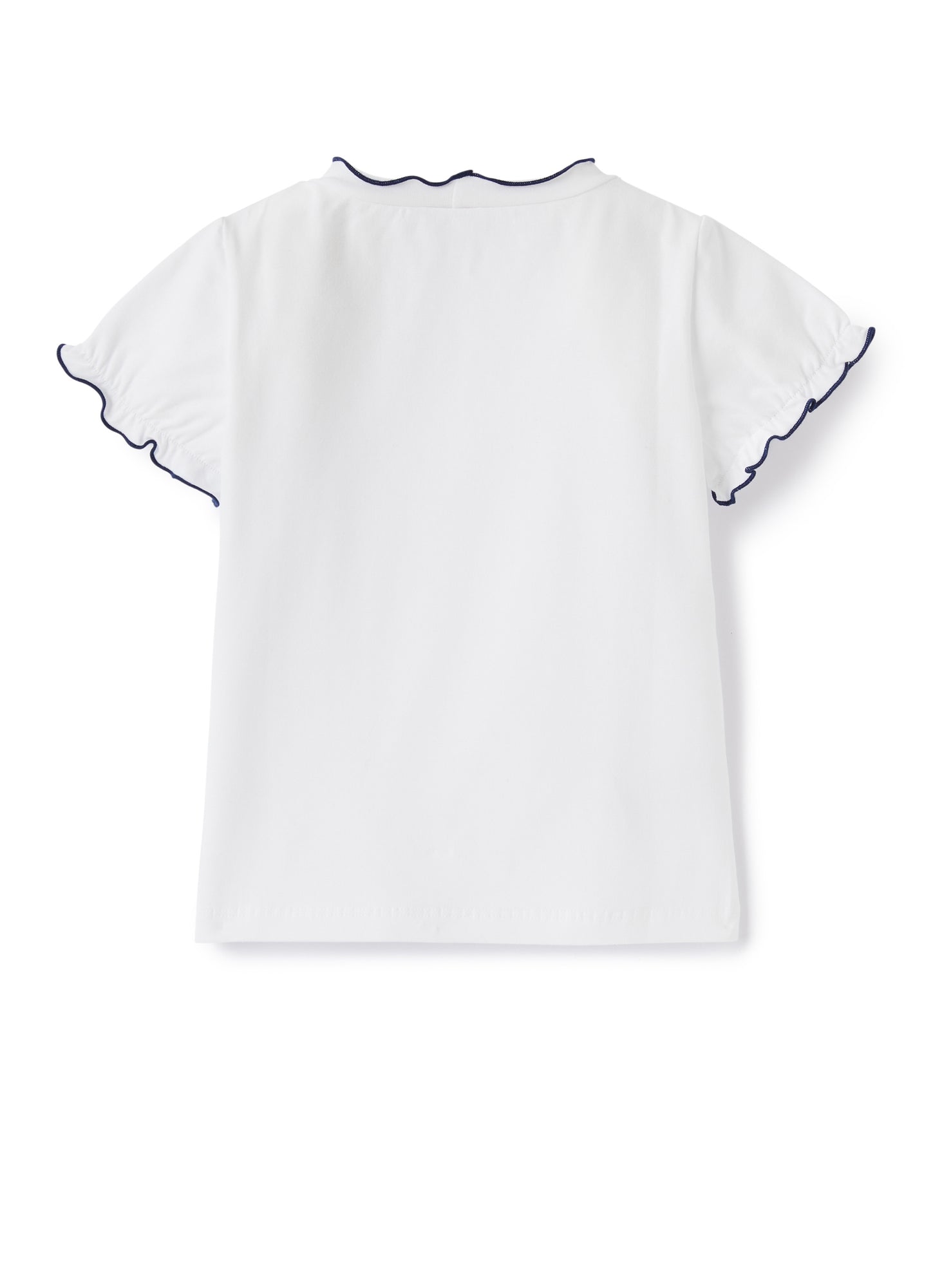 Jersey T-Shirt with Contrasting Profiles | White/Blue