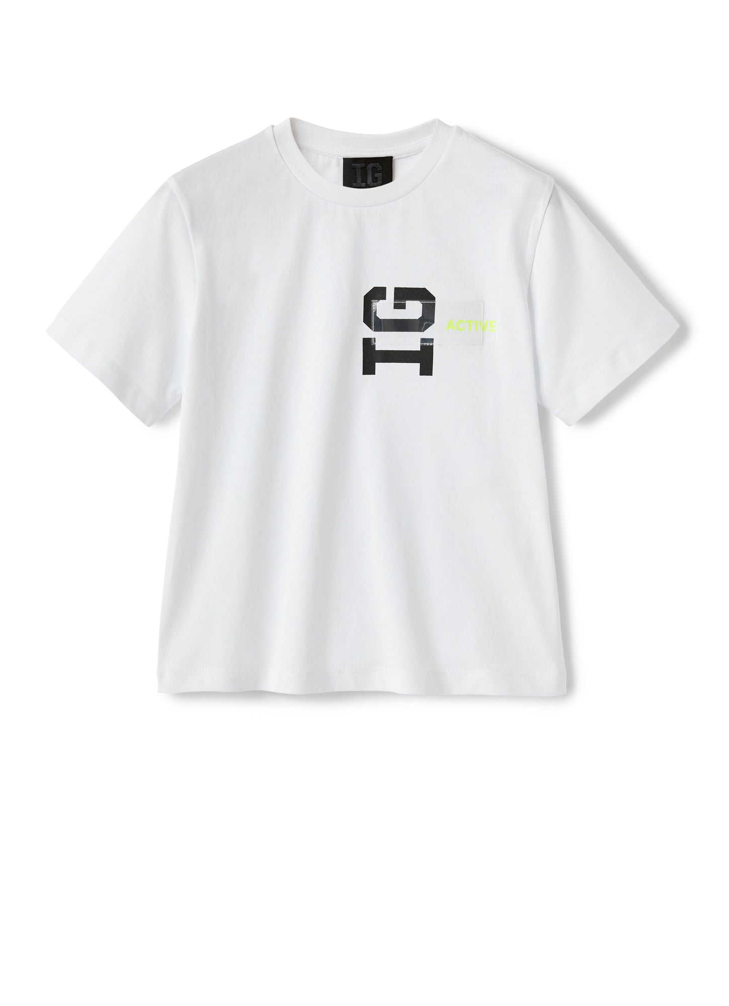 T-Shirt with Logo And Transparent Insert | White/Chick Yellow