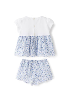 Two-Piece Set with Floral Print | Light Blue/White