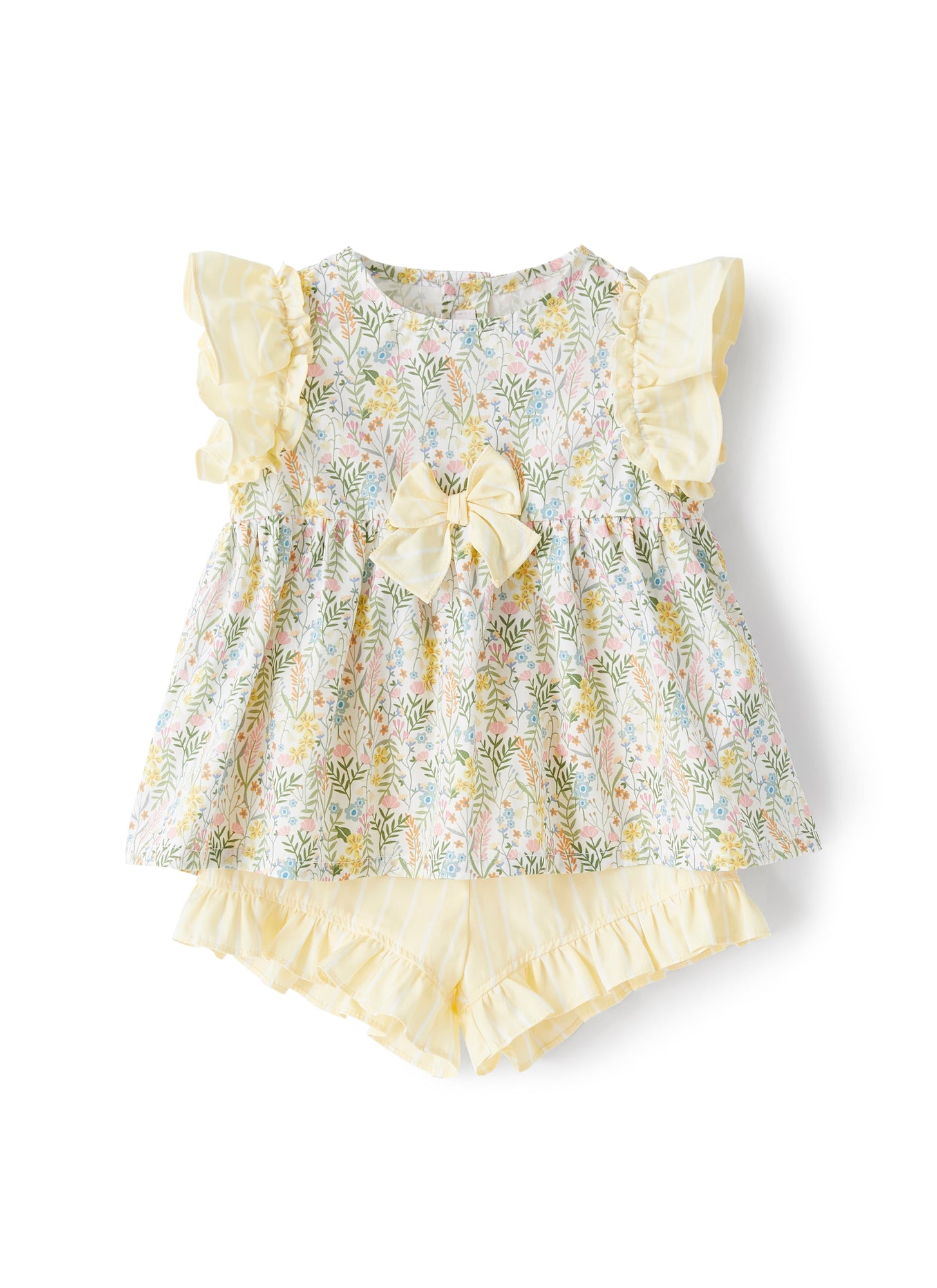 Baby Girls’ Two-Piece Set with A Floral Print | Smeraldo/Lime