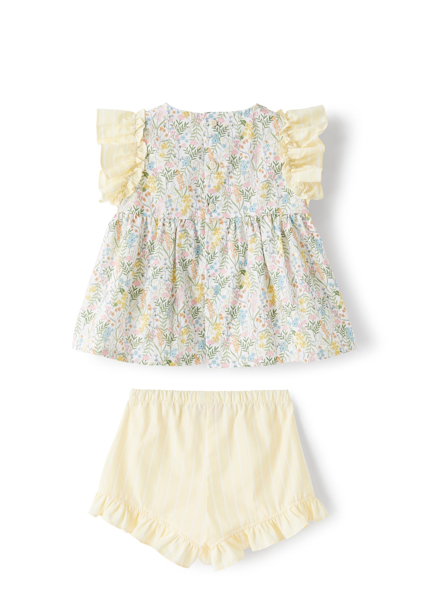 Baby Girls’ Two-Piece Set with A Floral Print | Smeraldo/Lime