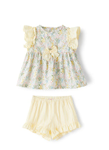 Baby Girls’ Two-Piece Set with A Floral Print | Smeraldo/Lime