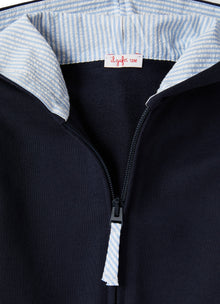 Baby Boys’ Jacket with Seersucker Detail | Blue