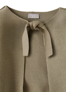 Cardigan in Organic Cotton with Bow | Green Oregano