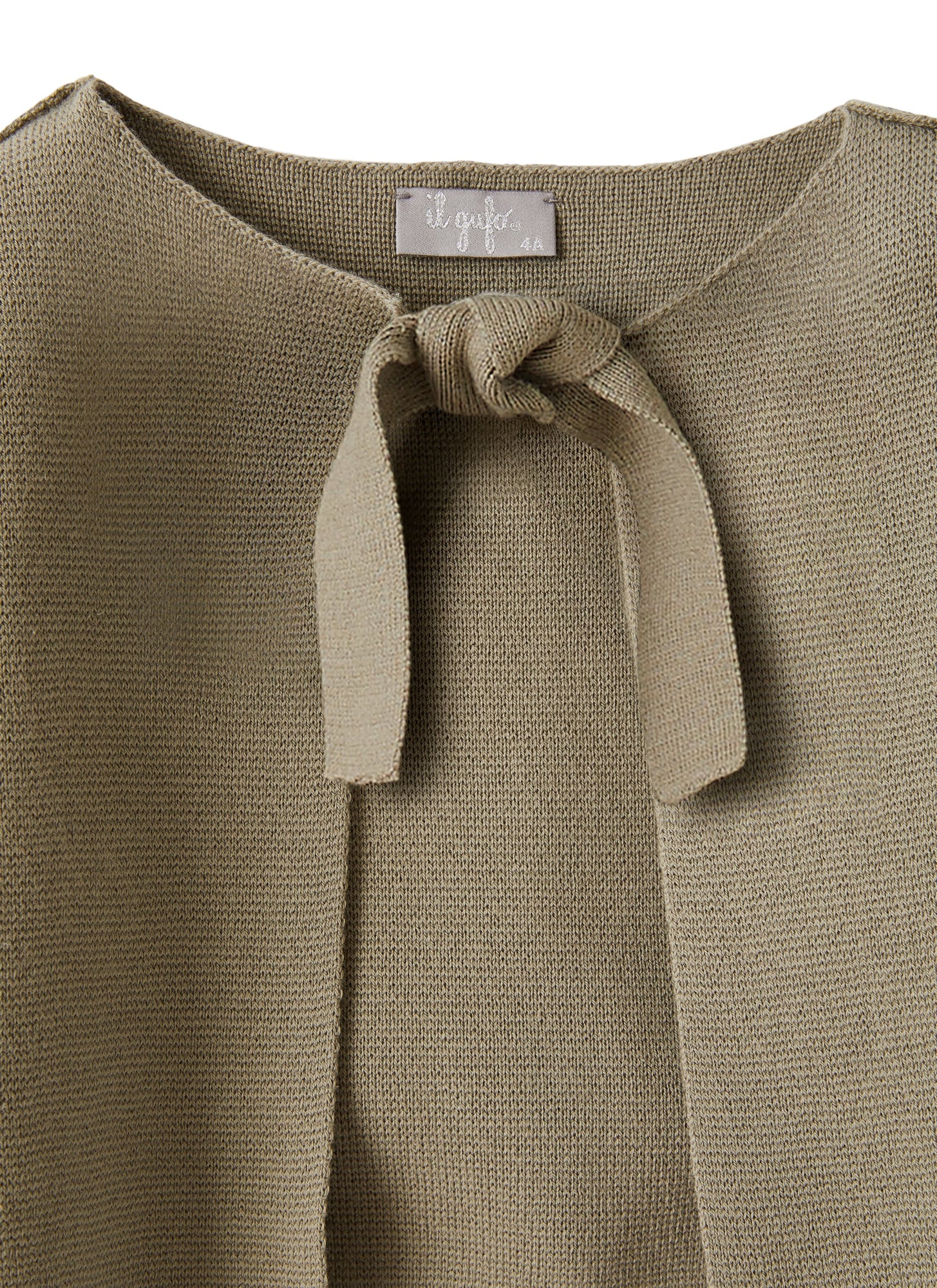 Cardigan in Organic Cotton with Bow | Green Oregano