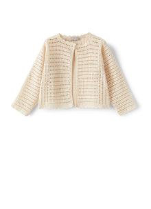 Crocheted Cardigan in Organic Cotton | Vanilla