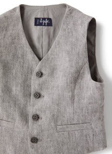 Gilet in Lino Grigio | Stone Grey