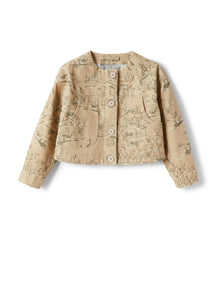 Canvas Jacket in An Exclusive Print | Dark Beige