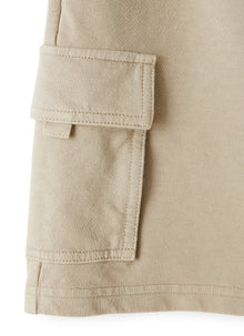 Cargo-Style Bermuda Shorts in Fleece | Sand