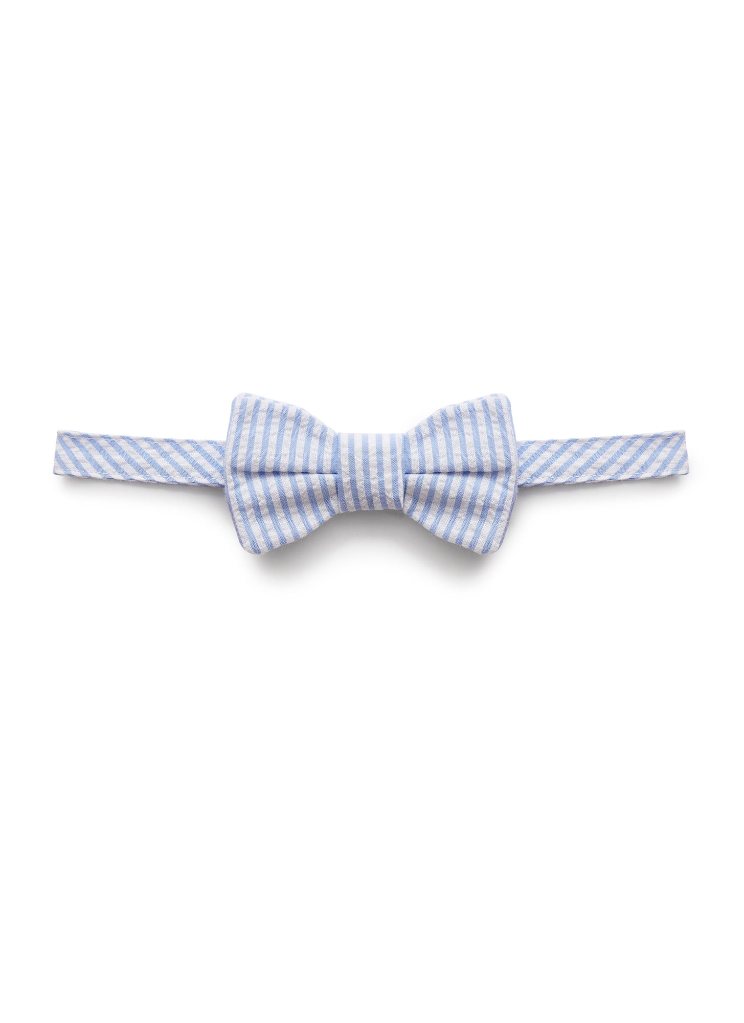 Bow Tie in Striped Seersucker | Light Blue