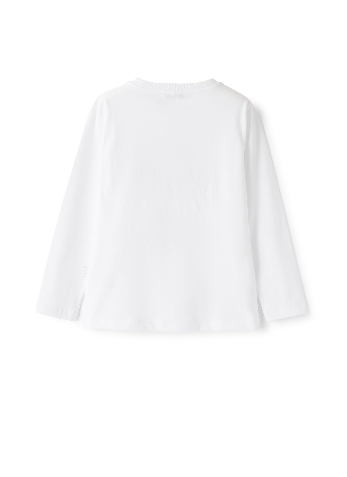 Long-Sleeve T-Shirt with Print of Little Girl | White/Blue
