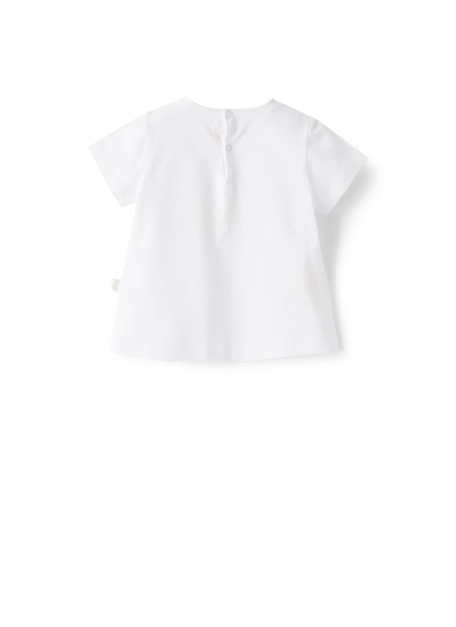 T-Shirt with Print of Flower And Little Girl | White/Chick Yellow