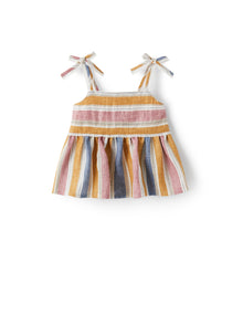 Top in A Striped Linen Blend | Amber