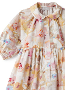 Cotton Dress with Floral Patterning | Rose