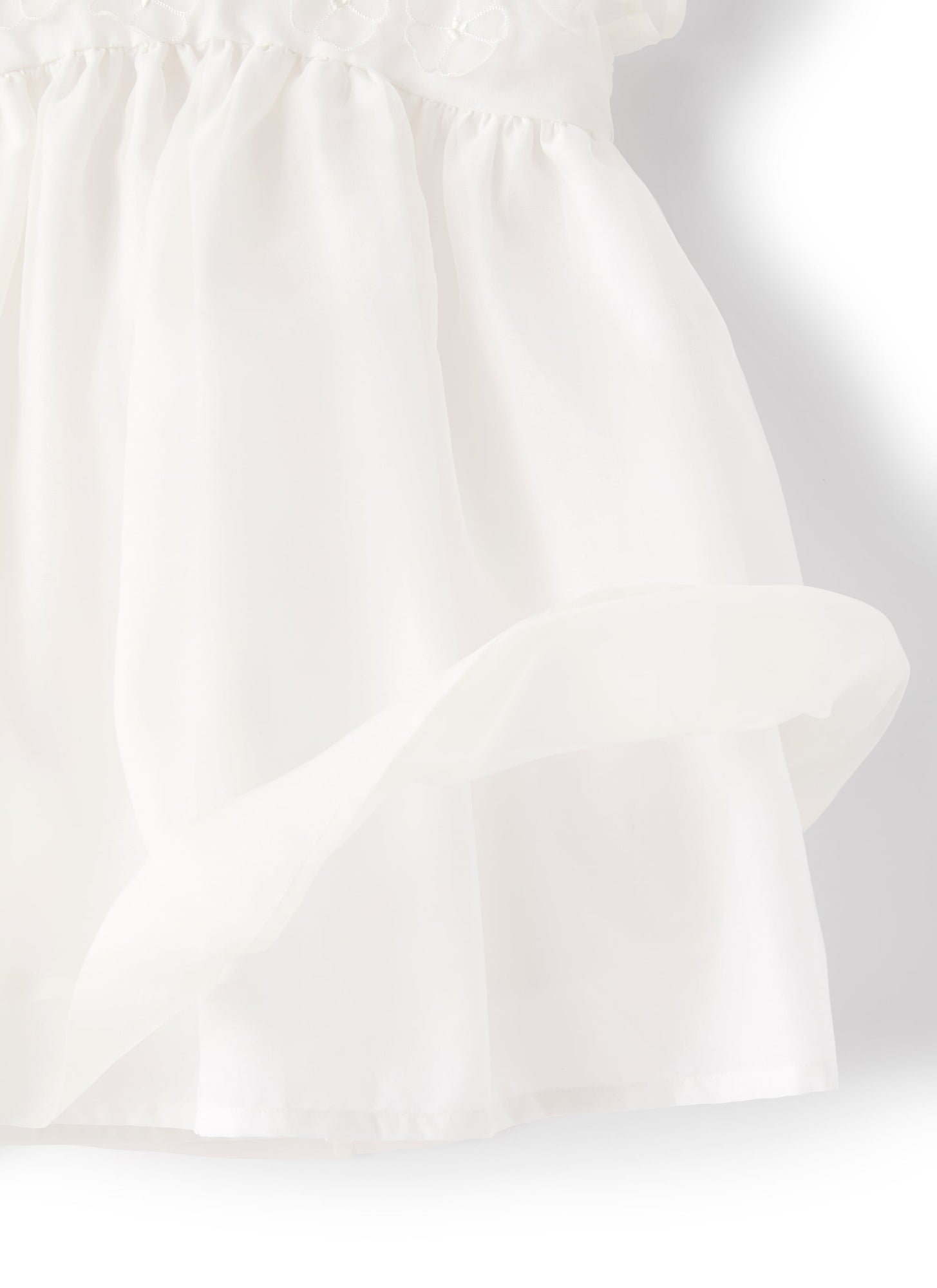 Baby Girls’ Dress in Organza | White