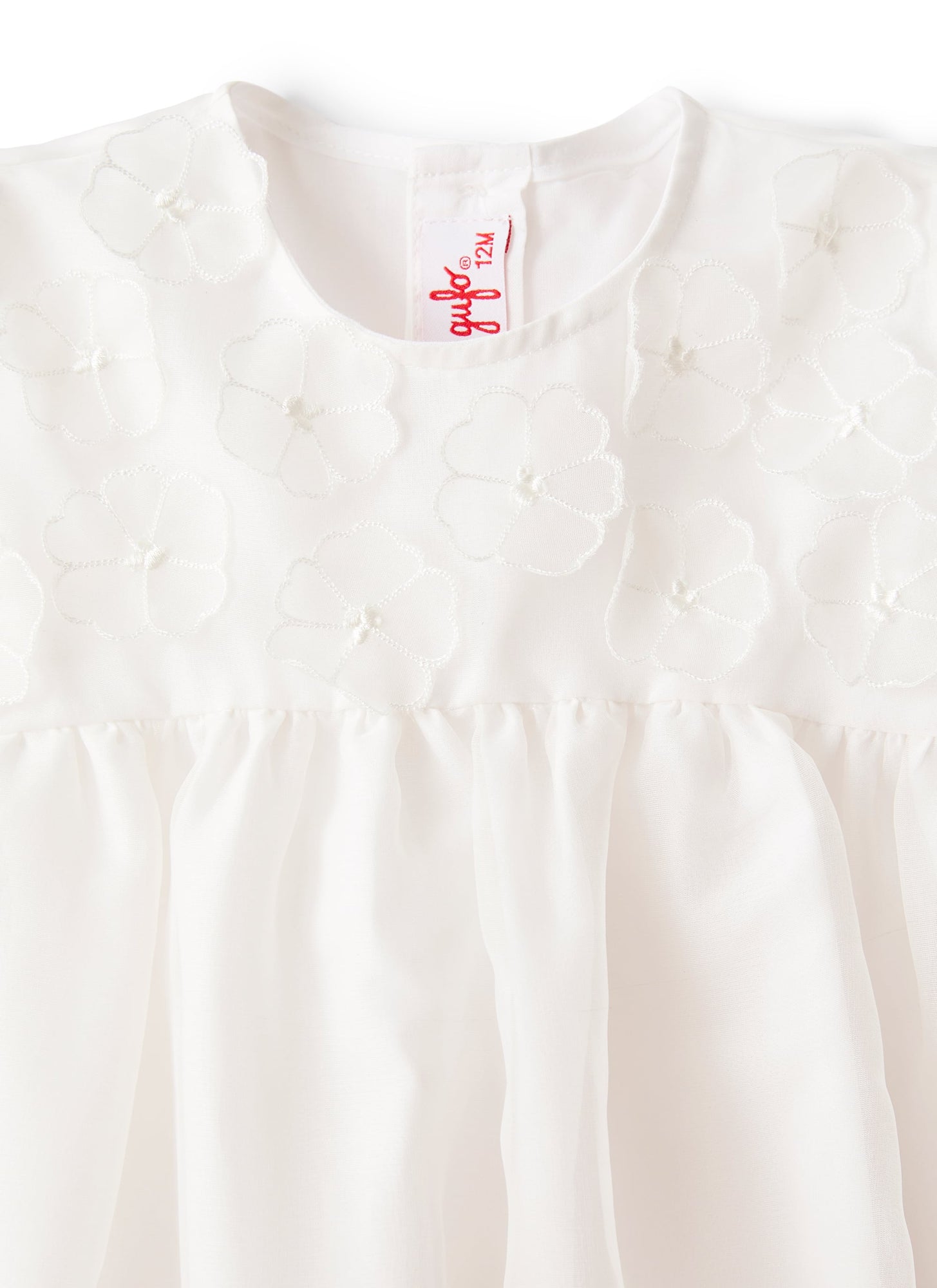 Baby Girls’ Dress in Organza | White