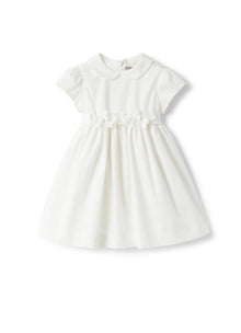 Baby Girls’ Dress in Sateen | White