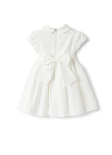 Baby Girls’ Dress in Sateen | White