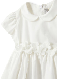 Baby Girls’ Dress in Sateen | White