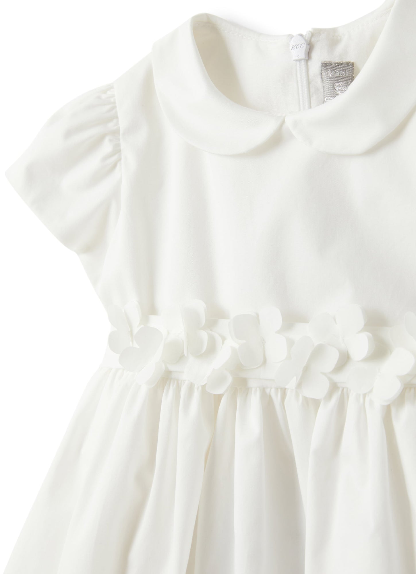 Baby Girls’ Dress in Sateen | White