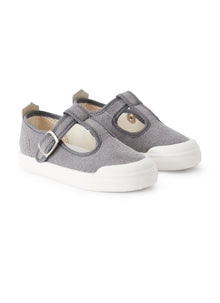 Sandal in Canvas with Buckle | Cloud Grey