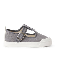 Sandal in Canvas with Buckle | Cloud Grey