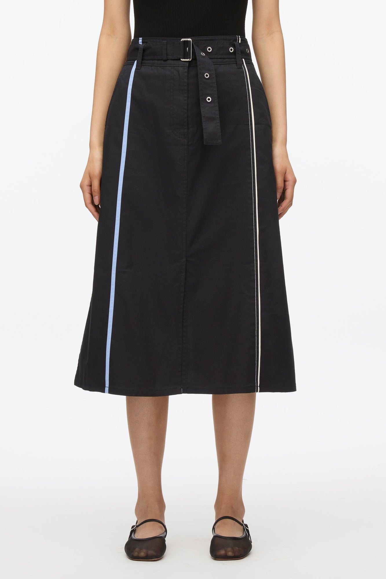 3.1 x Shopbop A-Line Belted Utility Skirt | Navy