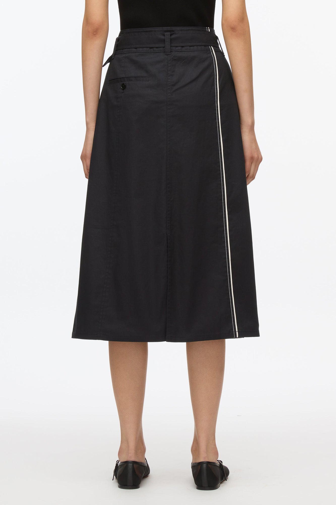 3.1 x Shopbop A-Line Belted Utility Skirt | Navy