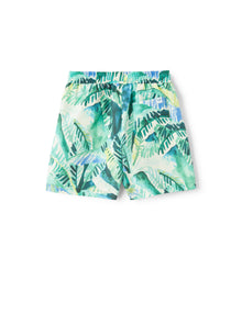 Leaf-Print Swim Shorts | Lime